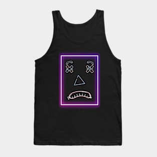 Funny Emot Neon Sad Tank Top